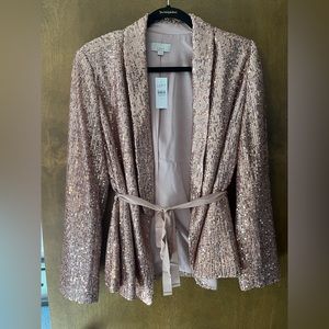 NWT LOFT pink sequin jacket